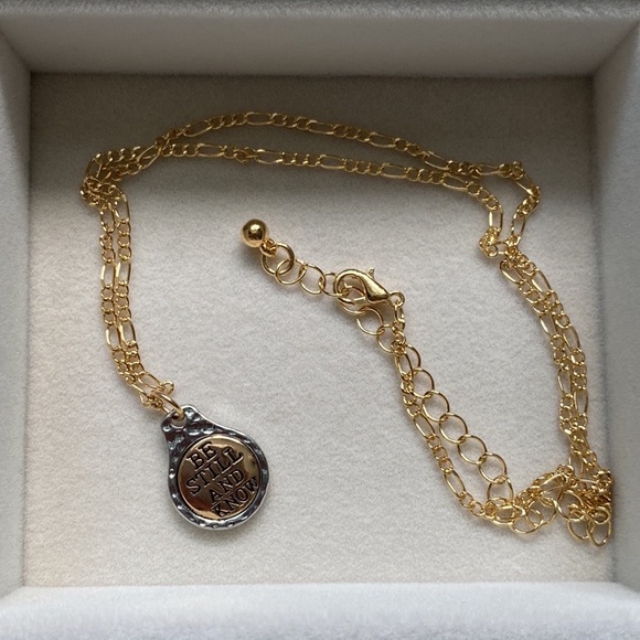 Handmade Gold and Silver Faith Bible Verse Charm Necklace - Picture 8 of 15